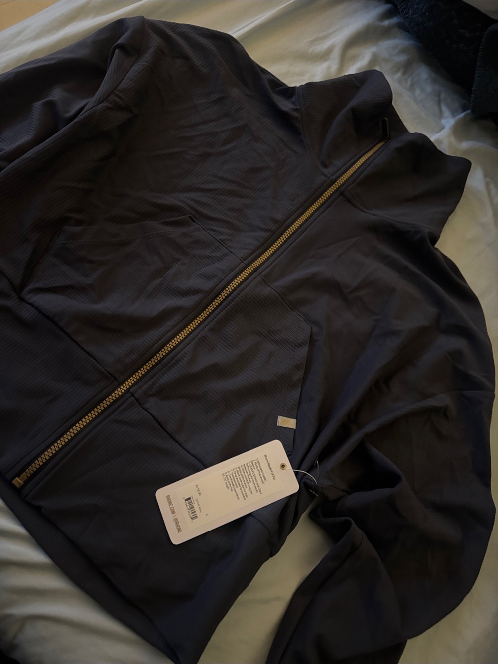RHONE Navy Ripone Ripple Full Zip Jacket - Picture 2 of 3